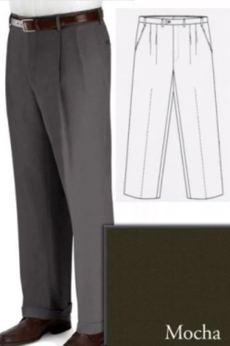Mocha Custom Fitting Big and Tall Dress Pants