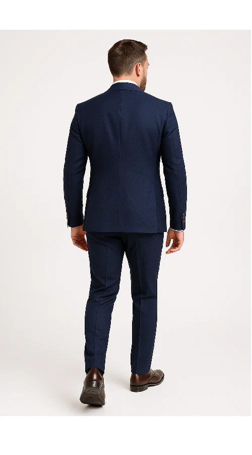 Modern 3-Piece Suit for Men – Rossi Man Max Tailored Slim Fit in Solid Navy | RM1393 - Image 3