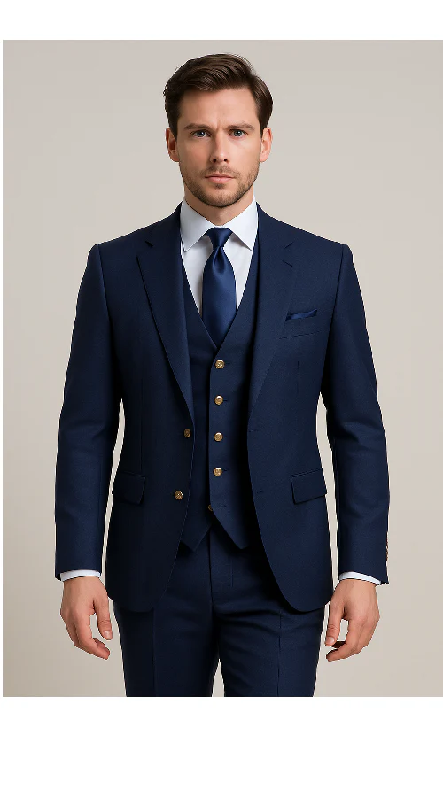 Modern 3-Piece Suit for Men – Rossi Man Max Tailored Slim Fit in Solid Navy | RM1393 - Image 5
