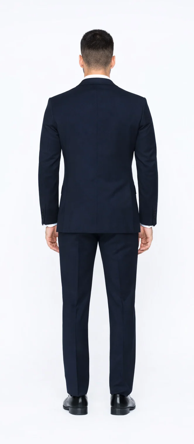 Rossiman Rossi Navy Blue Slim Fit Suit – Peak Lapel Tailored Formalwear for Men - Image 2