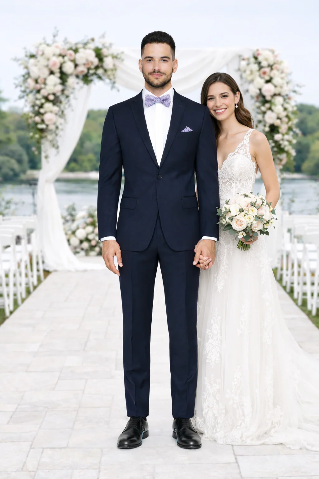 Rossiman Rossi Navy Blue Slim Fit Suit – Peak Lapel Tailored Formalwear for Men - Image 7