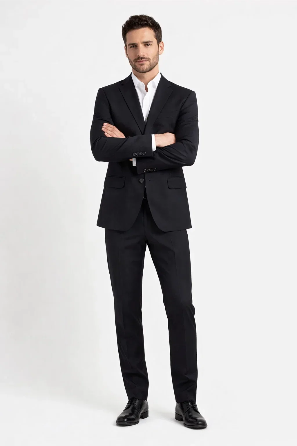 Novello Black, Modern Fit, Pure Wool Suit by Tiglio Luxe TIG1001 - Image 6