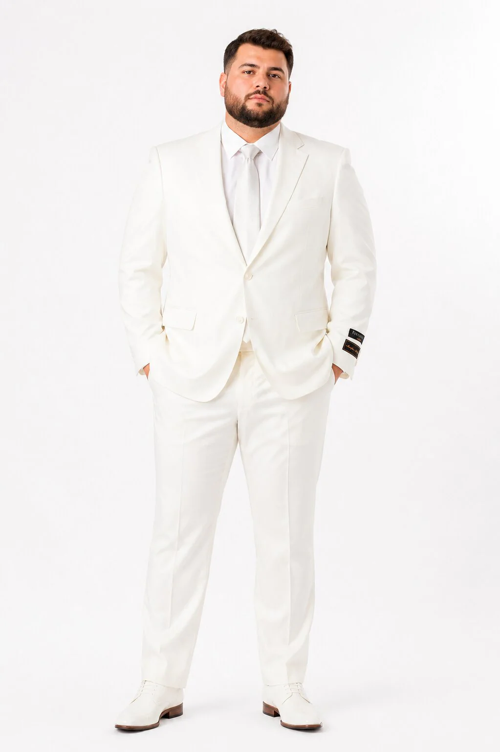 Novello Off-white, Modern Fit, Pure Wool Suit by Tiglio Luxe - Image 8