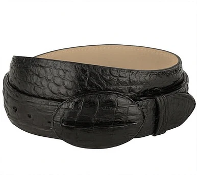 Original Caiman Hornback Skin Black Western Style Belt - Image 2