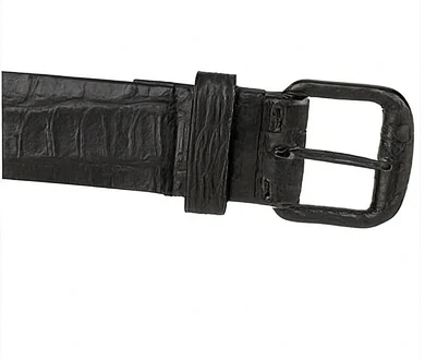 Original Caiman Hornback Skin Black Western Style Belt - Image 3