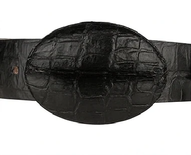 Original Caiman Hornback Skin Black Western Style Belt - Image 4