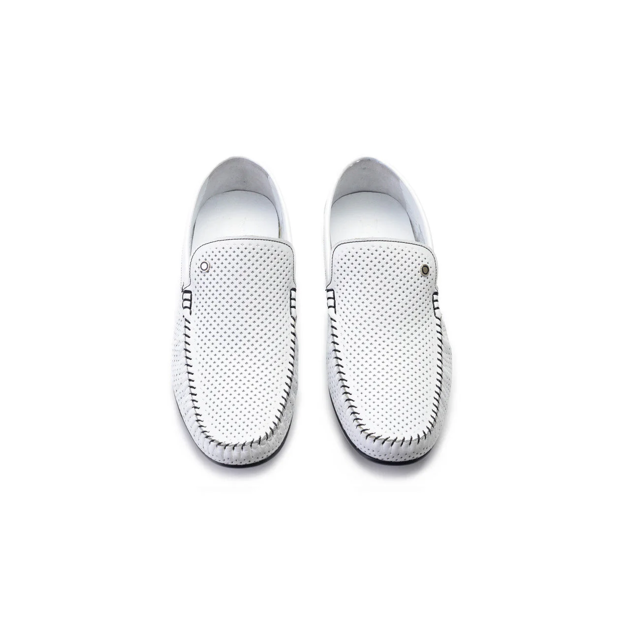 P00021-2301-perforated Driving shoe White - Image 2