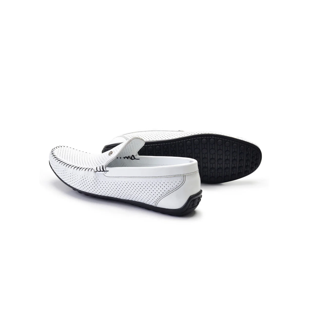 P00021-2301-perforated Driving shoe White - Image 3