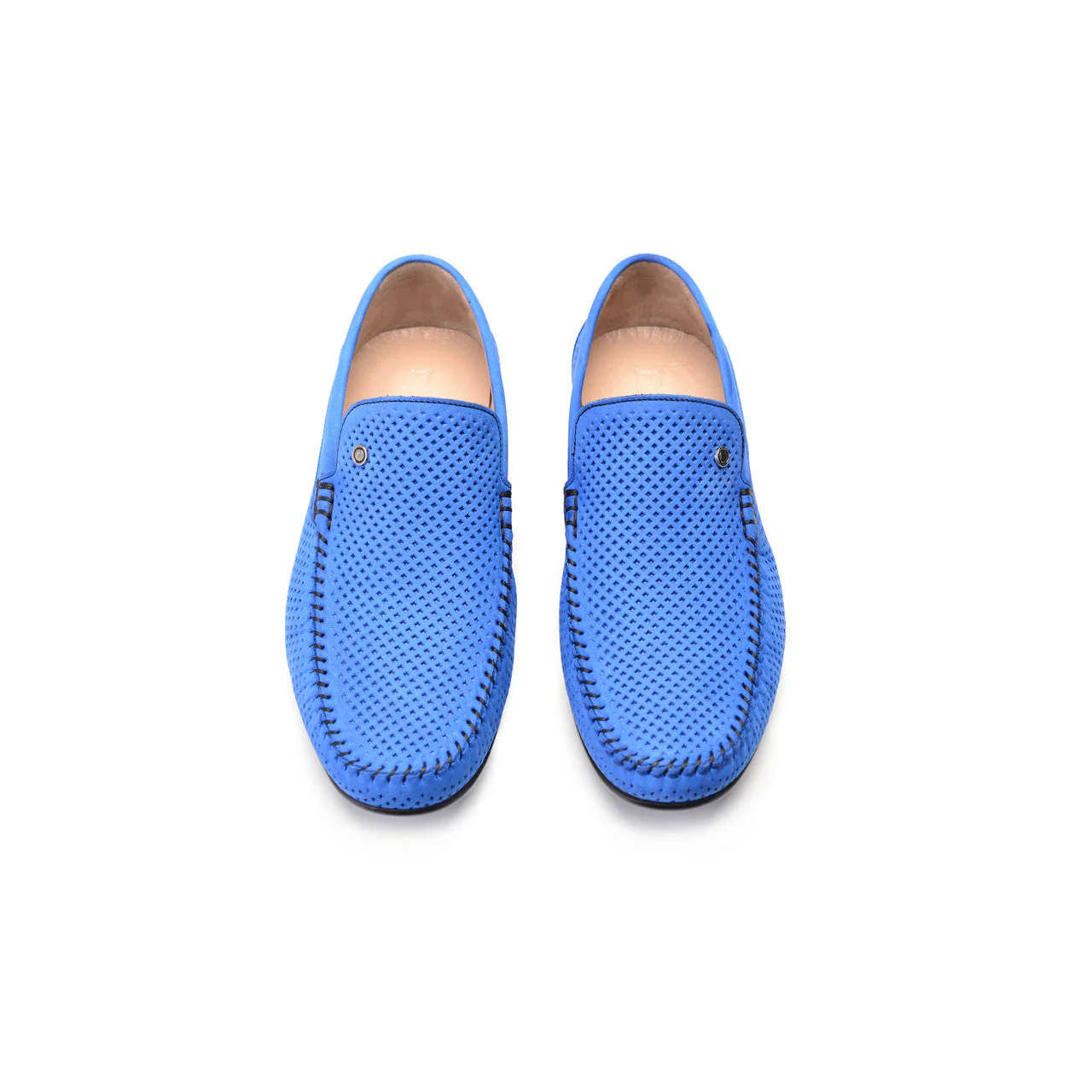 P00024-2301-perforated Driving shoe Blue - Image 2