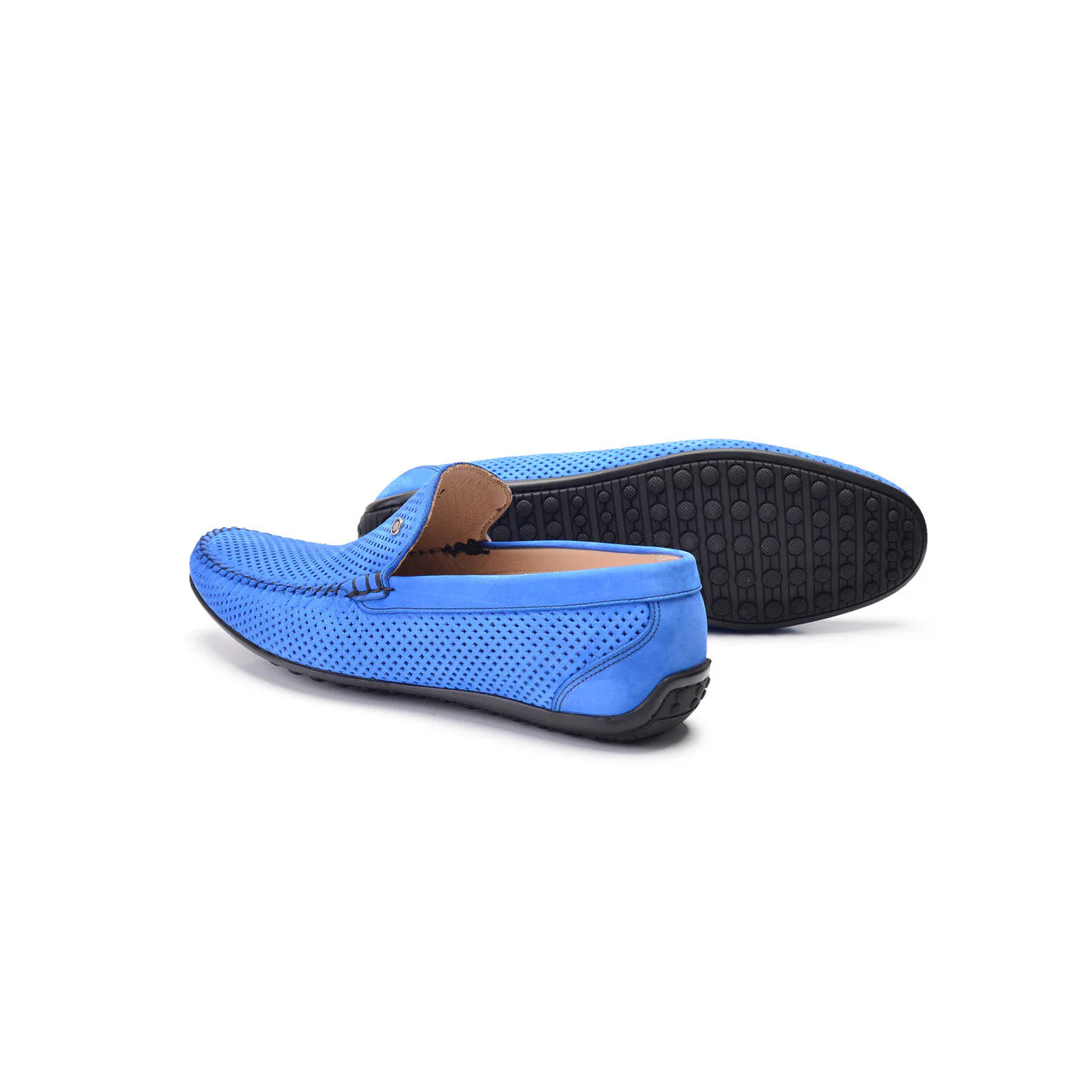P00024-2301-perforated Driving shoe Blue - Image 3