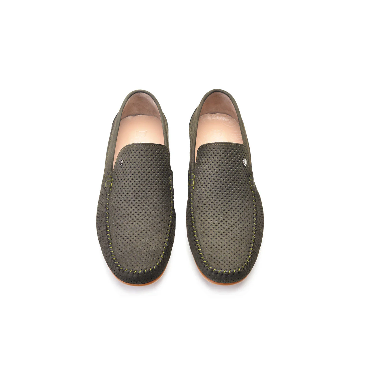 P00025-2301-perforated Driving shoe Green - Image 2