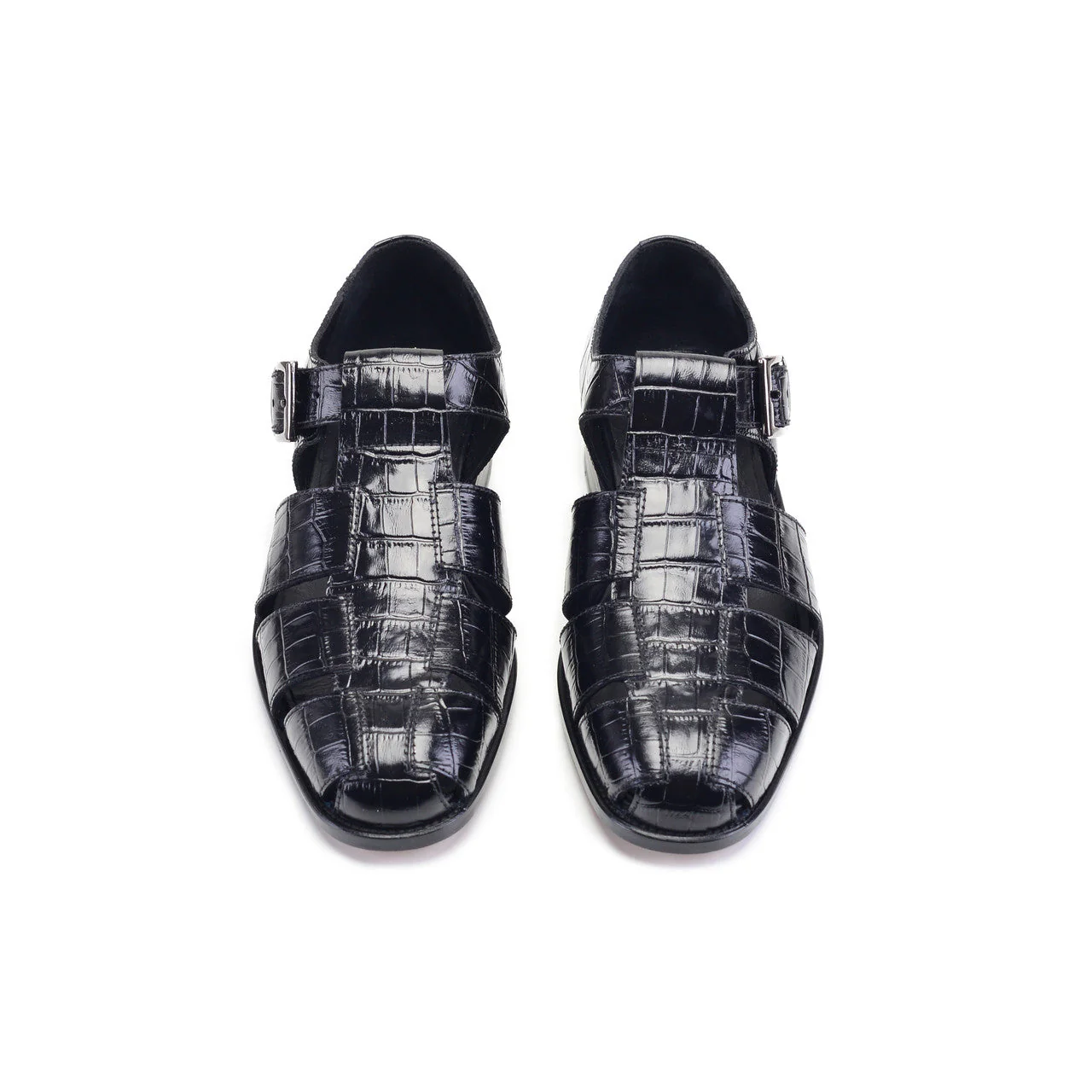 P00030- 8092 Close toe sandal- Black - Image 4