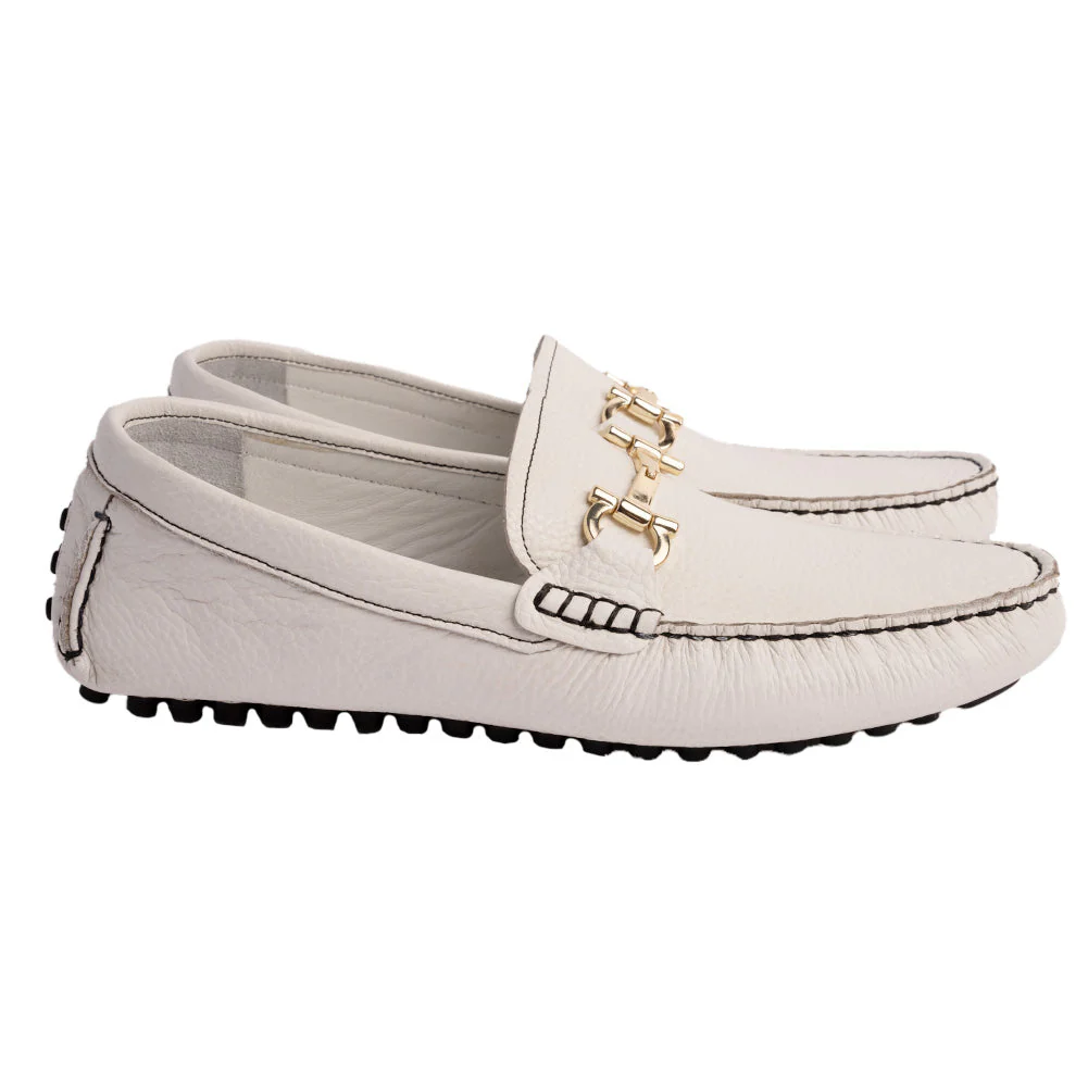 P000911- Palm Beach -Driving shoe White - Image 2
