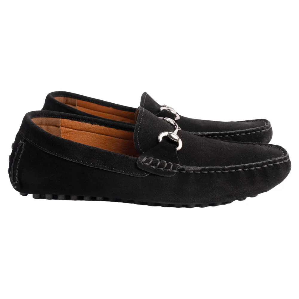 P000912- Palm Beach -Driving shoe Black Suede - Image 2