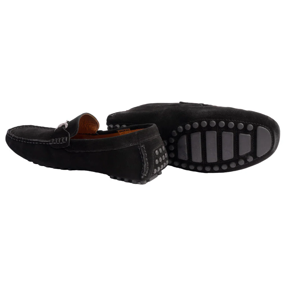 P000912- Palm Beach -Driving shoe Black Suede - Image 3