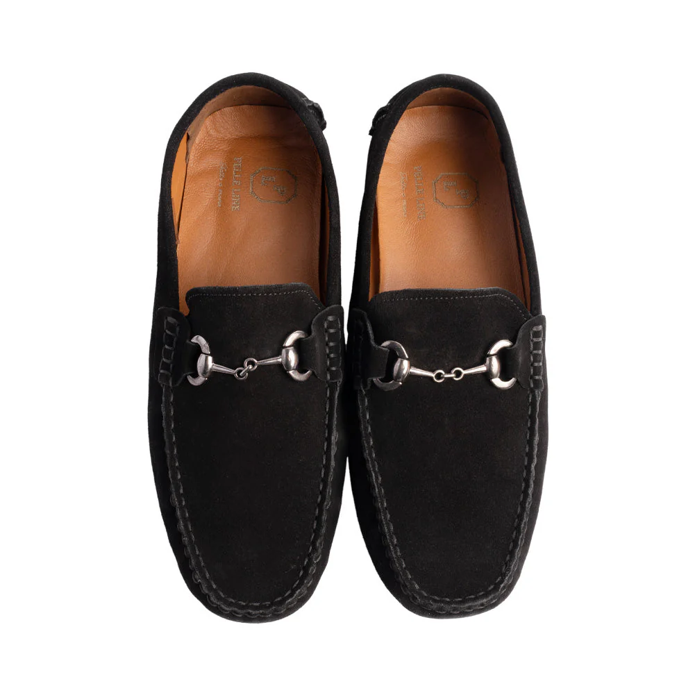 P000912- Palm Beach -Driving shoe Black Suede - Image 4