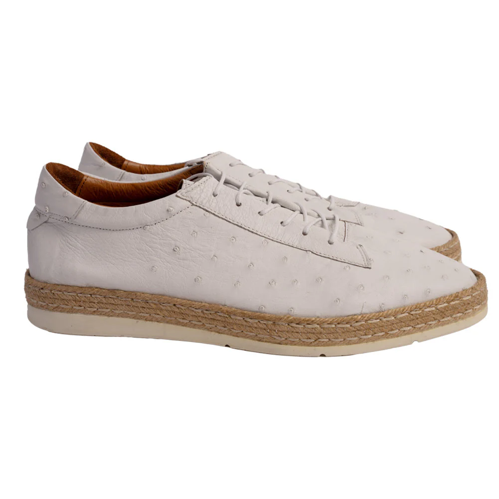 P0104 Monaco Genuine Ostrich Sport- White - Image 2
