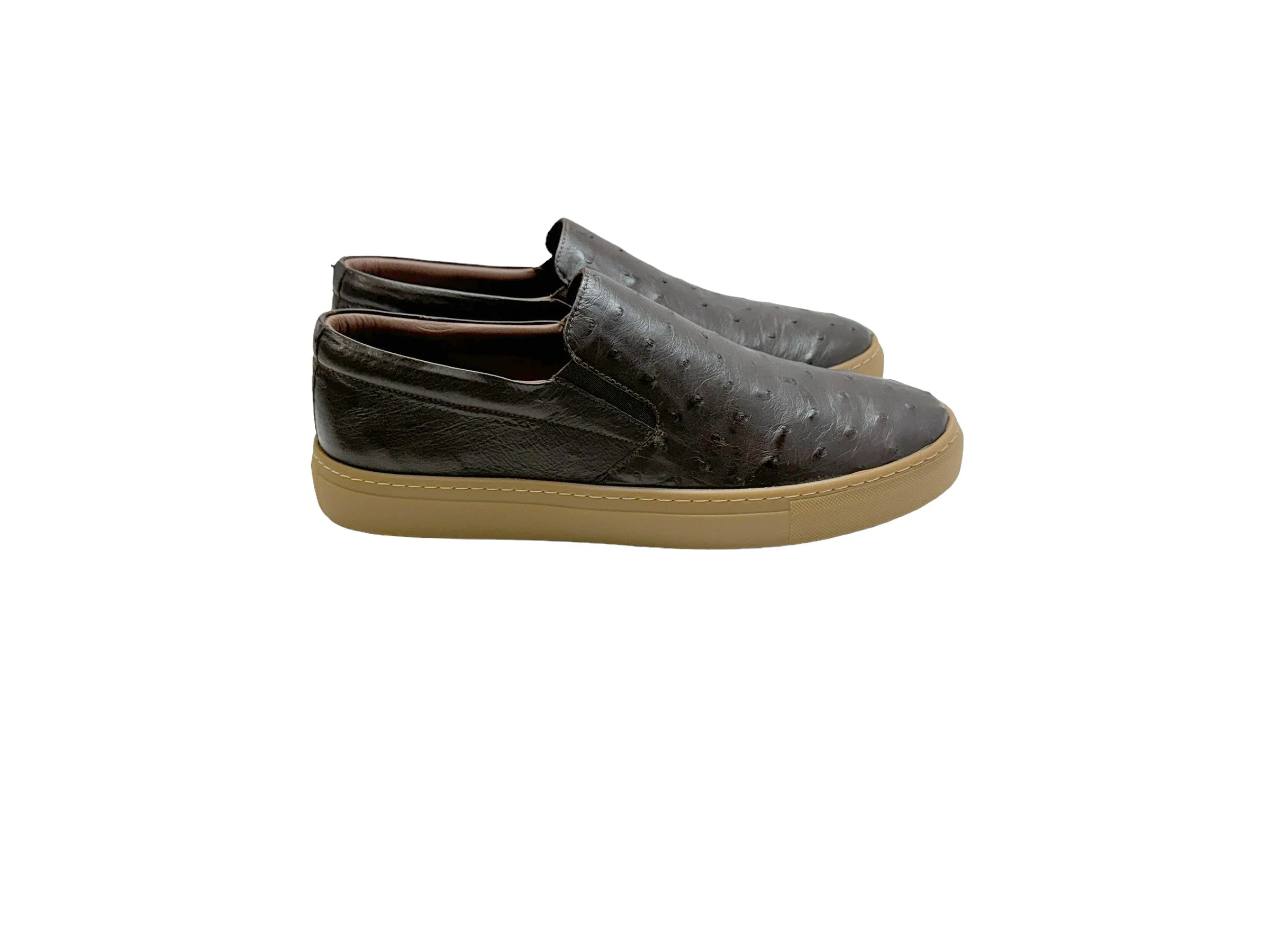 P01301 Grafton Genuine Ostrich Fashion Loafer- Brown - Image 3