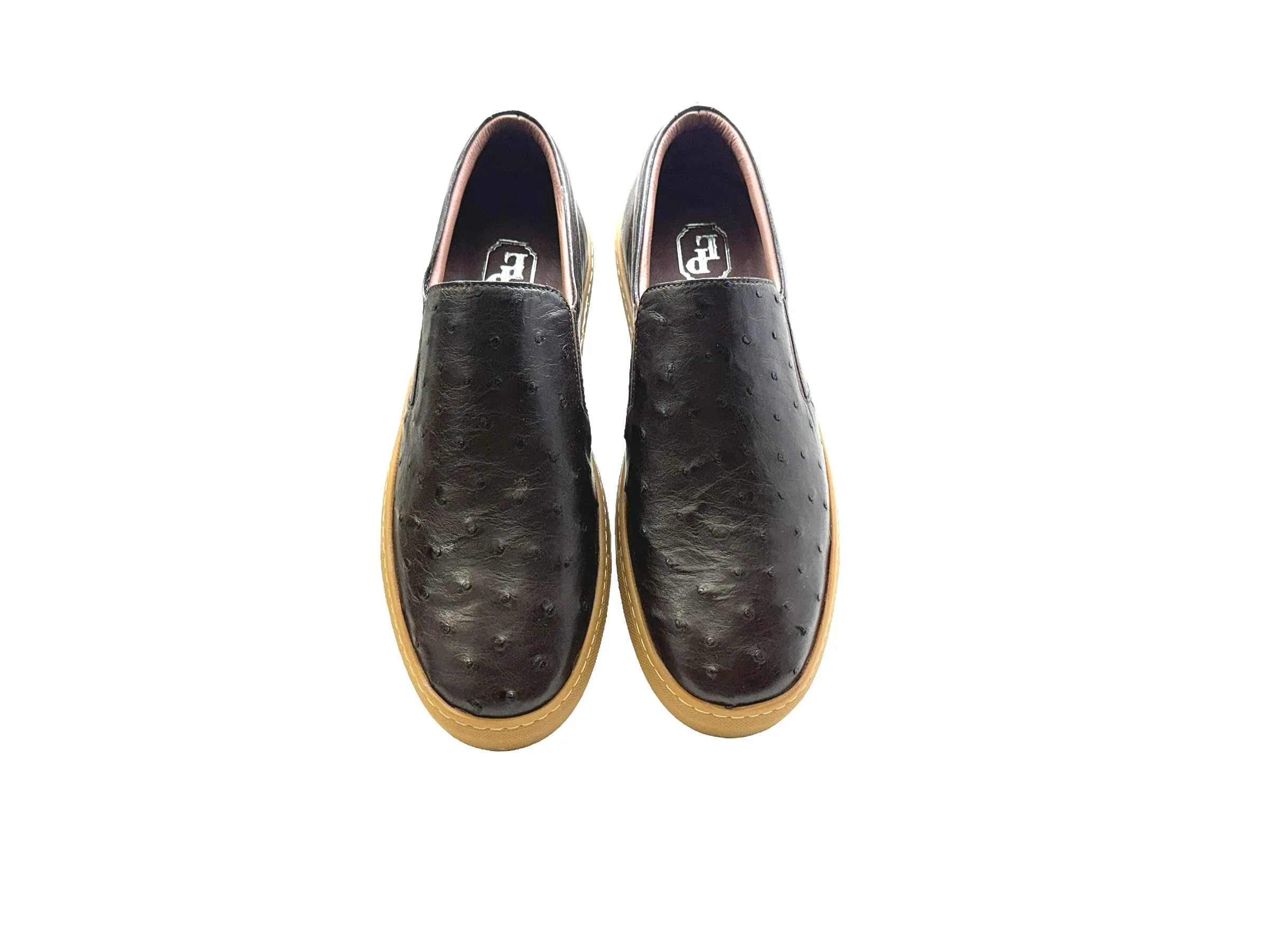 P01301 Grafton Genuine Ostrich Fashion Loafer- Brown - Image 4