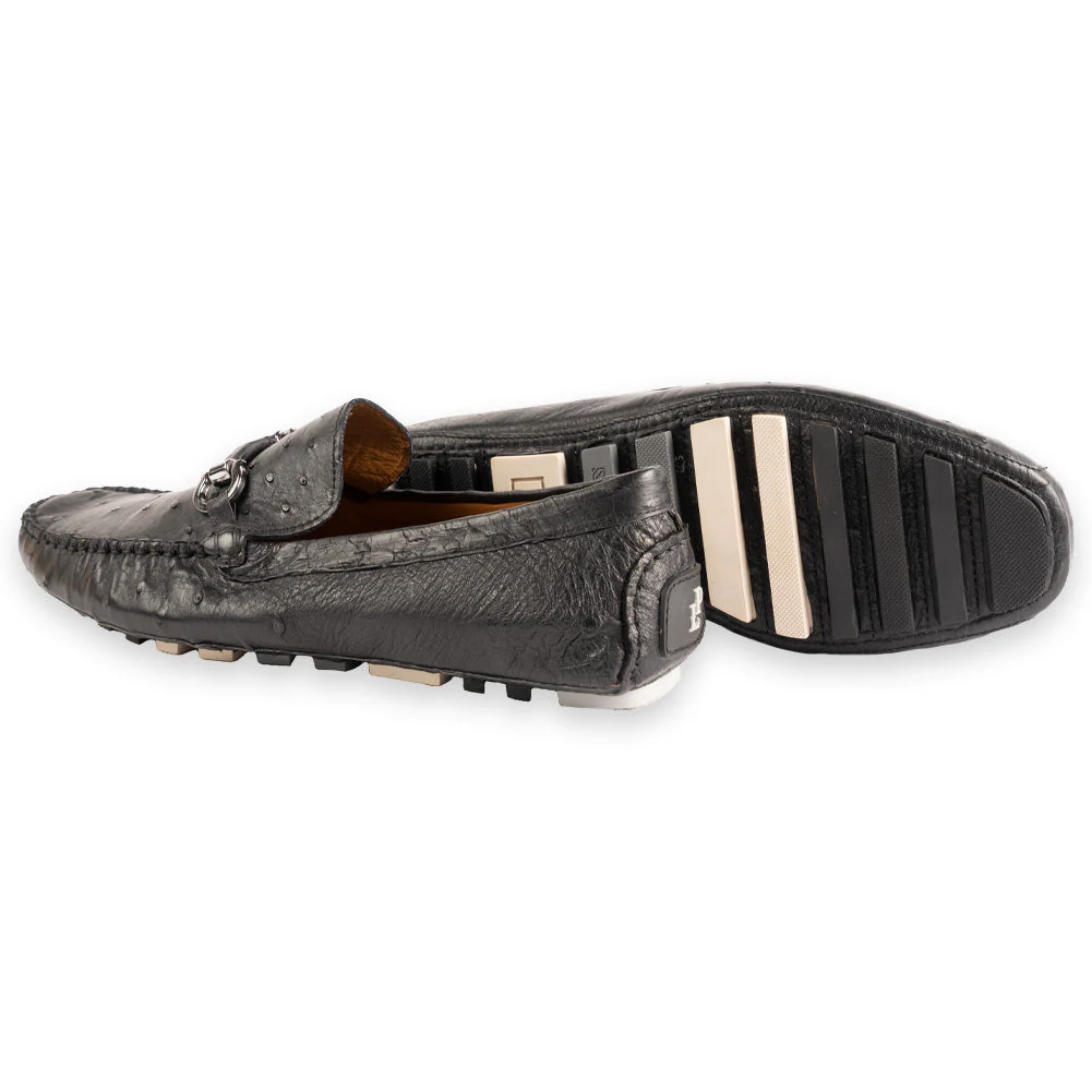 P014 Palm Beach Genuine Ostrich Driver- Black - Image 3