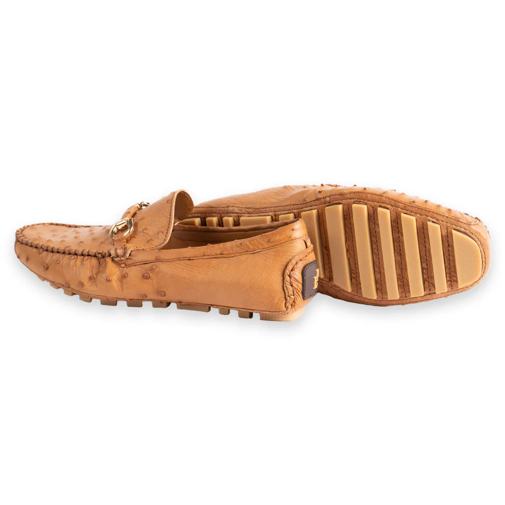 P01407 Palm Beach Genuine Ostrich Driver- Light Tan - Image 3