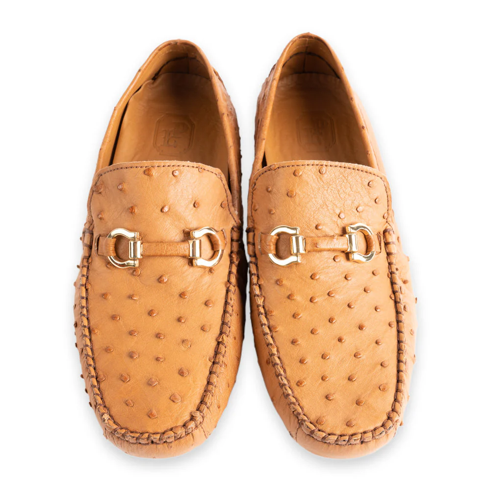 P01407 Palm Beach Genuine Ostrich Driver- Light Tan - Image 4
