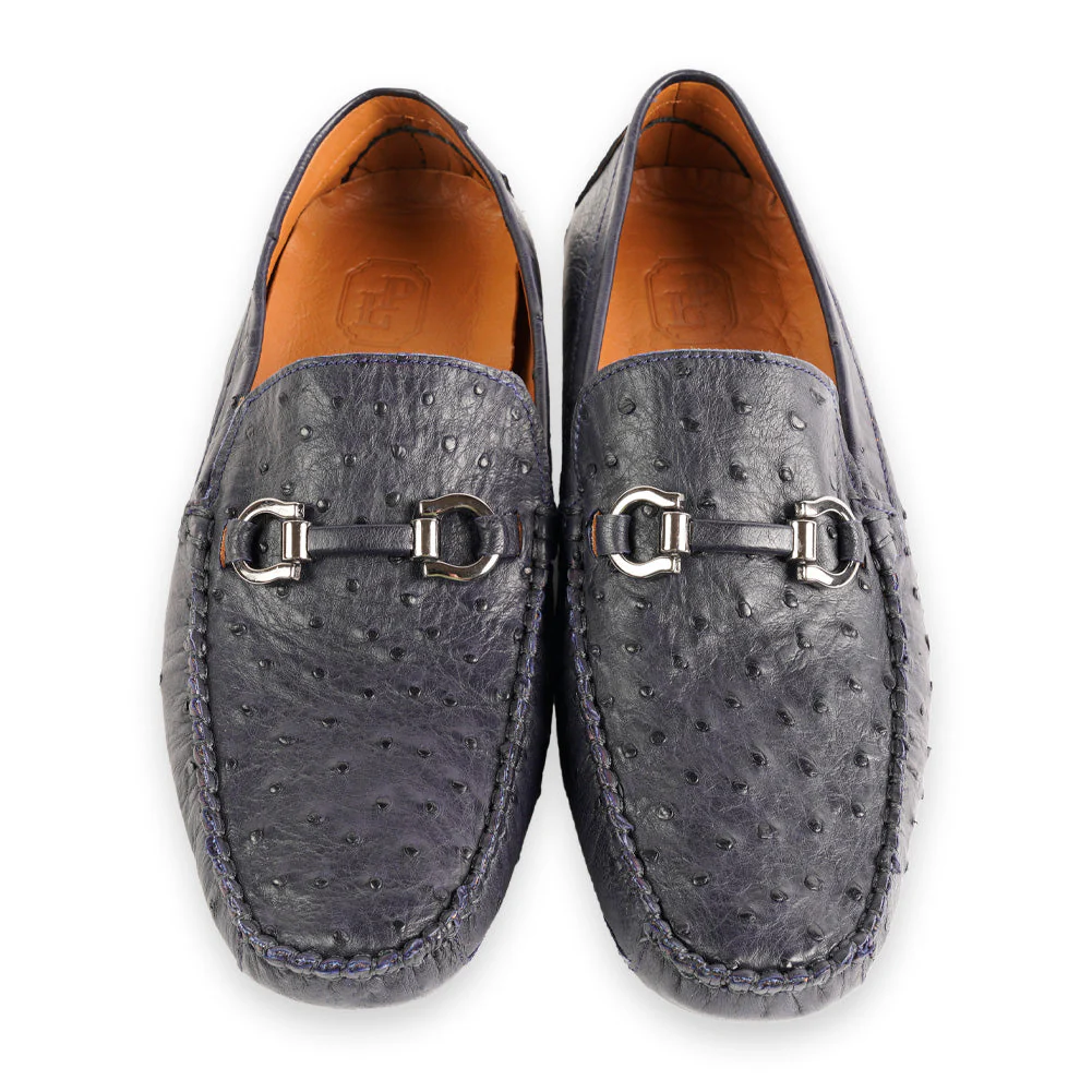 P01408 Palm Beach Genuine Ostrich Driver- Navy - Image 3