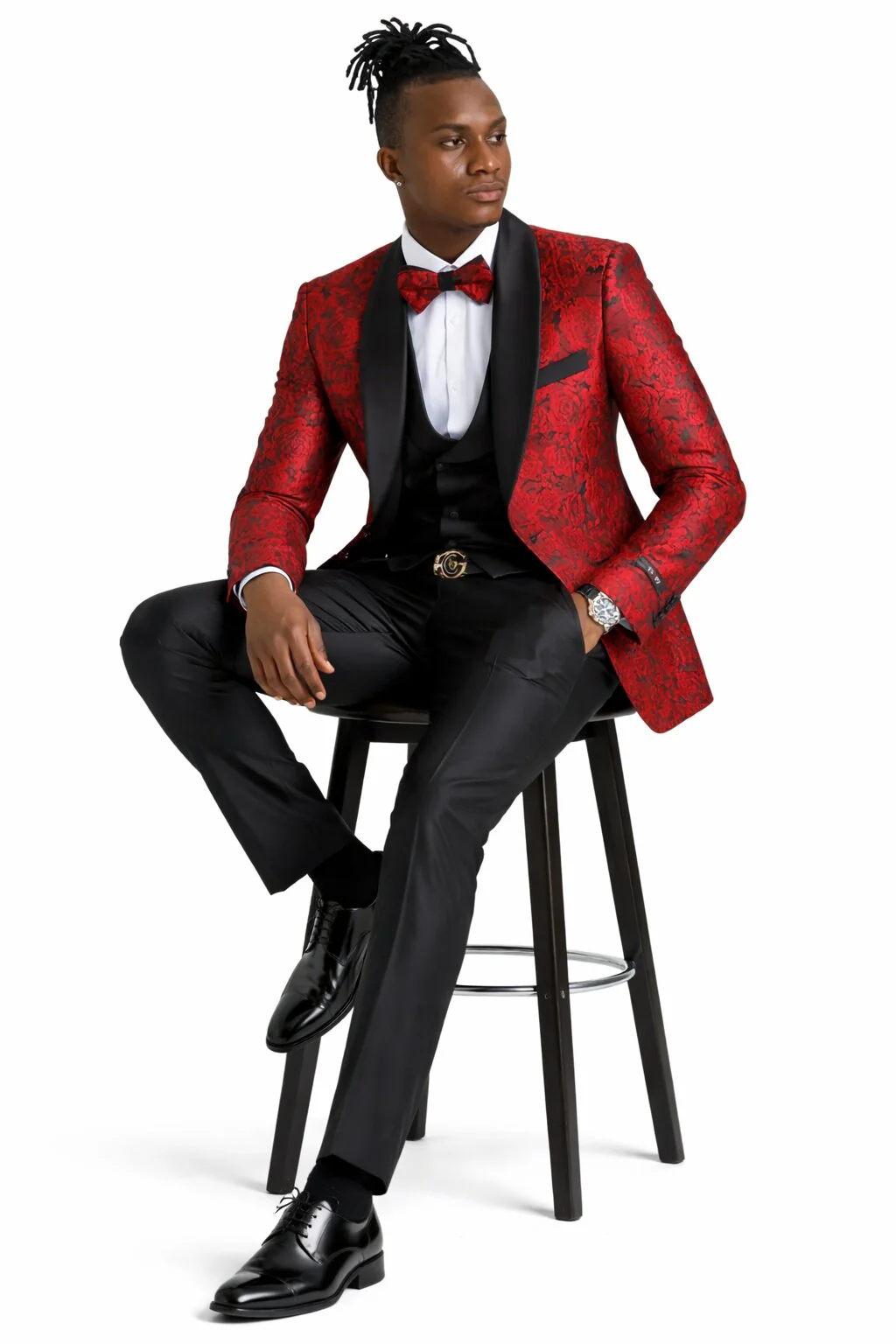 Paisley Suit - Wedding Tuxedo Suit - Prom Red Suit - Image 5