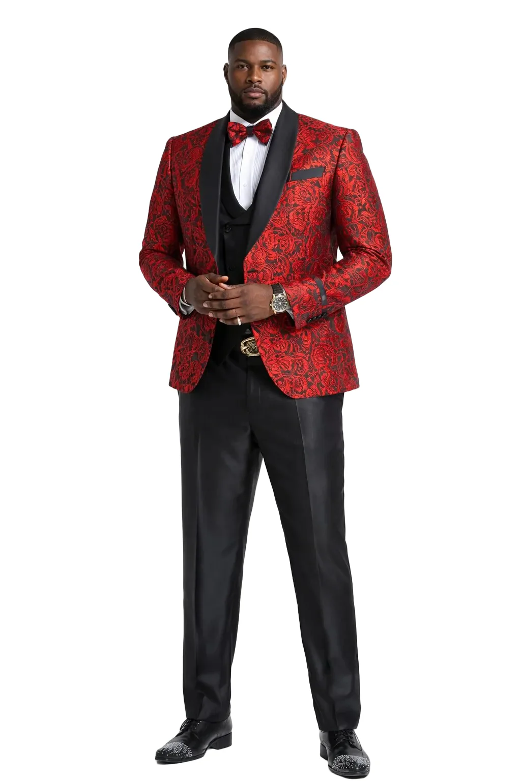 Paisley Suit - Wedding Tuxedo Suit - Prom Red Suit - Image 8