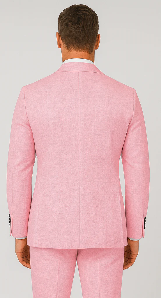 Pink Big and Tall Linen Suit - Image 3