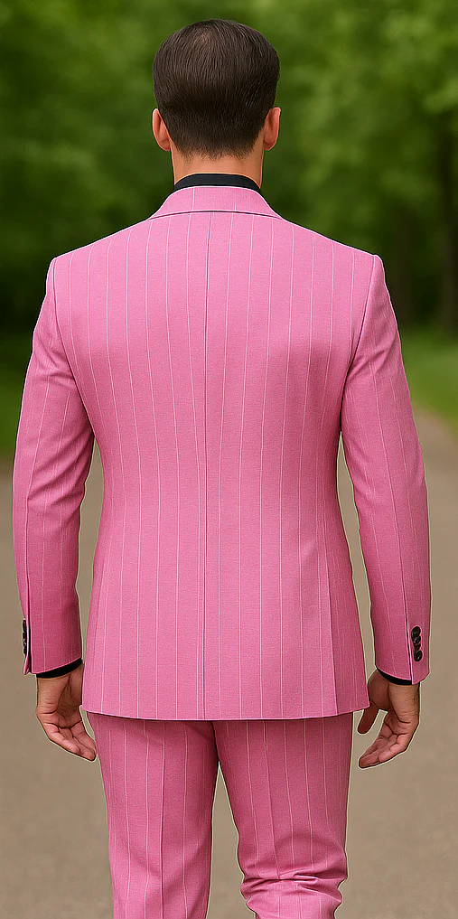 Pink Pinstripe Suit - Double Breasted Suit - Summer Suit - Image 3