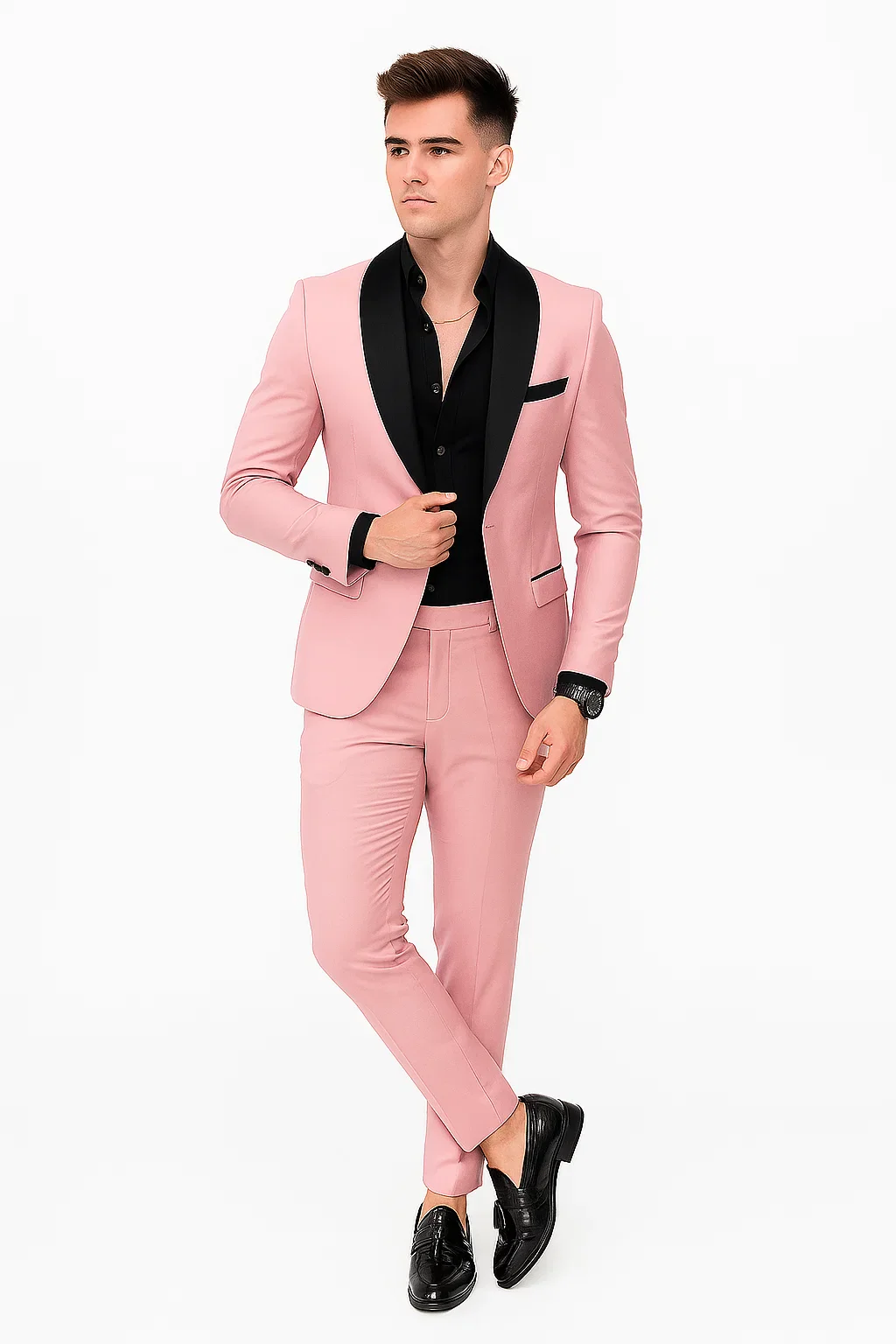 Pink Prom Tuxedo - Wedding Suit - Groom Tuxedo Suit - Image 3