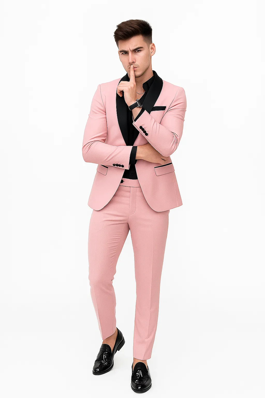 Pink Prom Tuxedo - Wedding Suit - Groom Tuxedo Suit - Image 4
