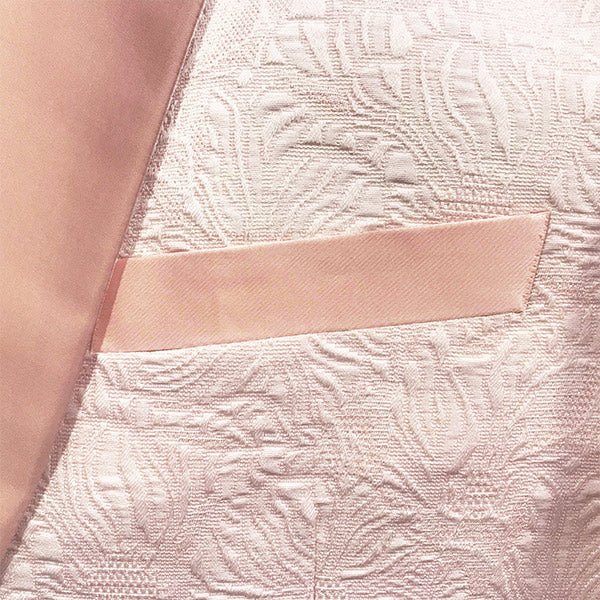 Rose Gold Pink Slim Fit Tuxedo 4 Piece with Satin Shawl Collar Beveled Designed Vest - Image 2