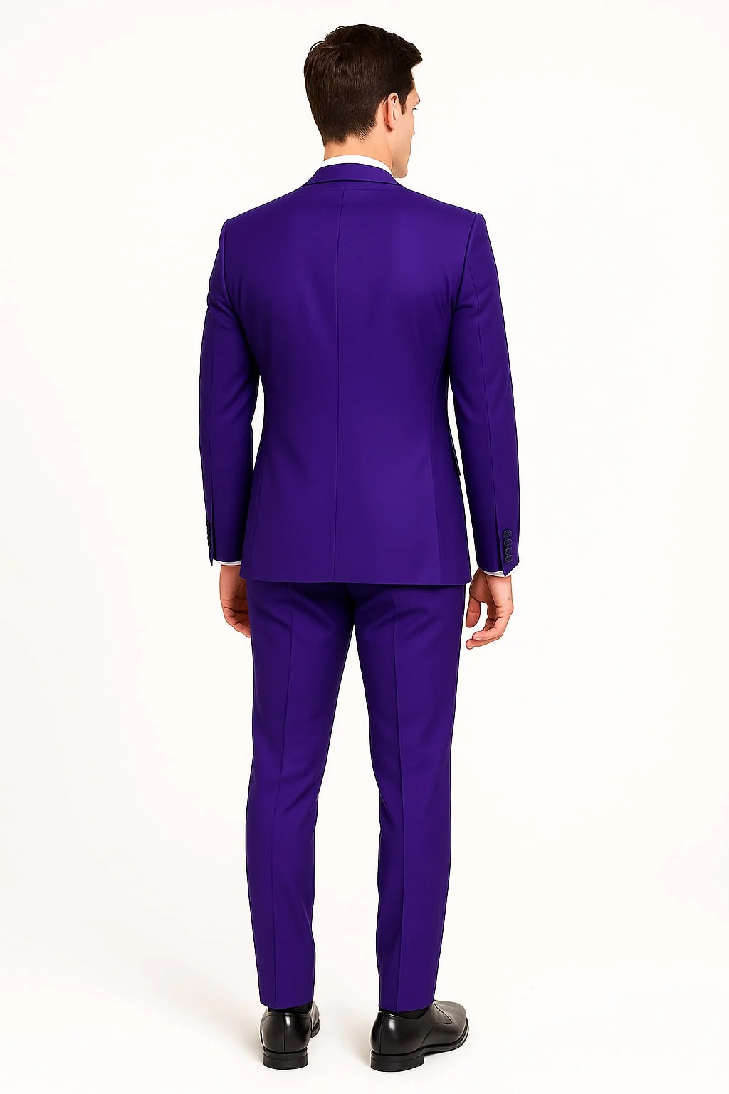Purple Tuxedo Suit for Men – Stylish Two-Piece Prom and Wedding Suit with Matching Satin Lapel - Image 2