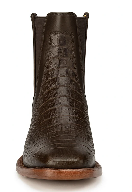 Mens Short Caiman Print Boots - Image 4