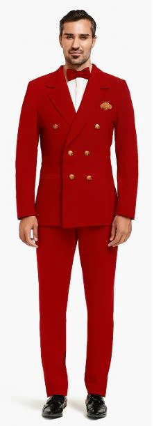 Red Double Breasted Sport Coat - Velvet Blazer - Image 2