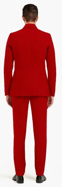 Red Double Breasted Sport Coat - Velvet Blazer - Image 3