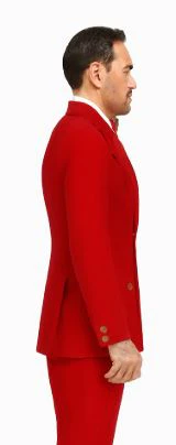 Red Double Breasted Sport Coat - Velvet Blazer - Image 4
