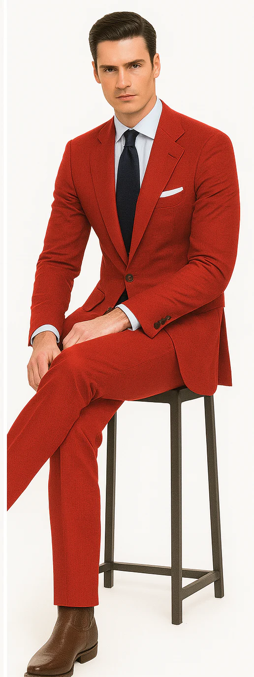 Red Linen Suit for Every Occasion - Image 5