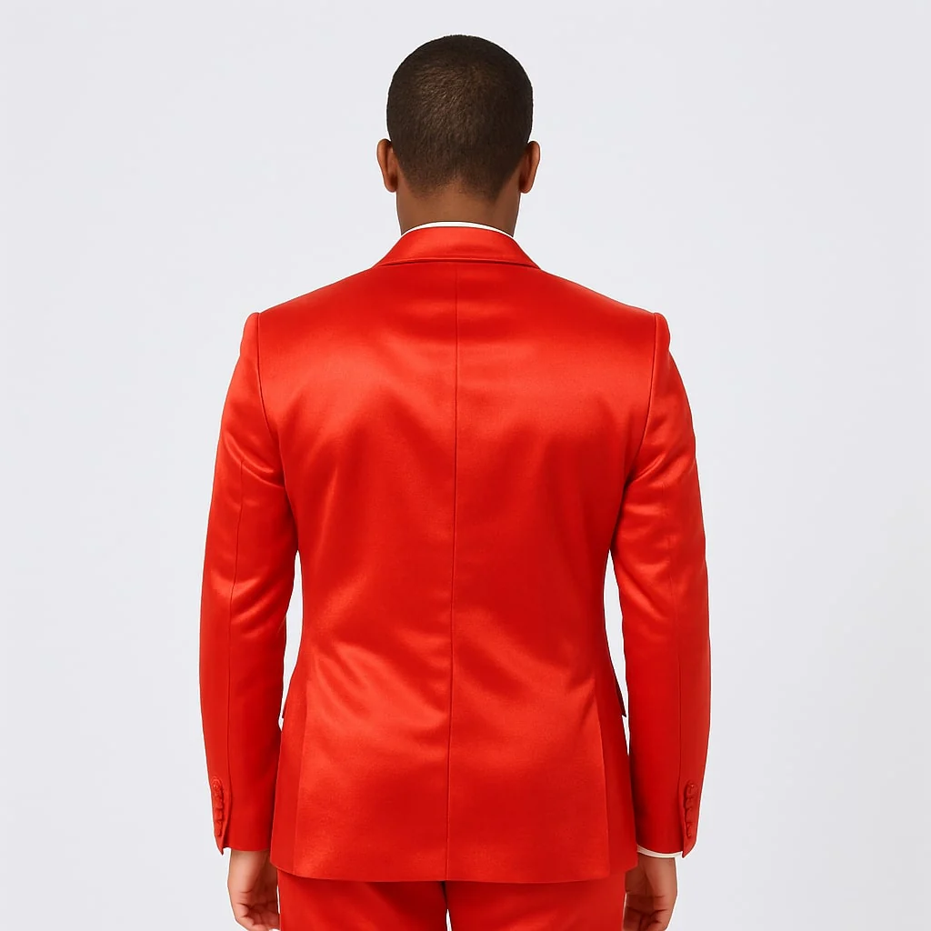 Red Satin Tuxedo Set – 4-Piece Statement for Weddings & Proms - Image 3