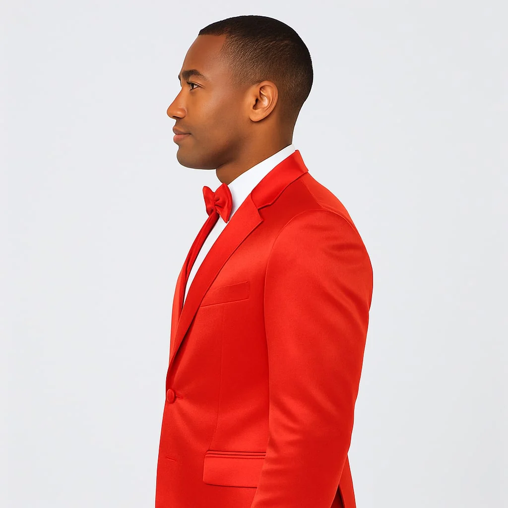 Red Satin Tuxedo Set – 4-Piece Statement for Weddings & Proms - Image 4