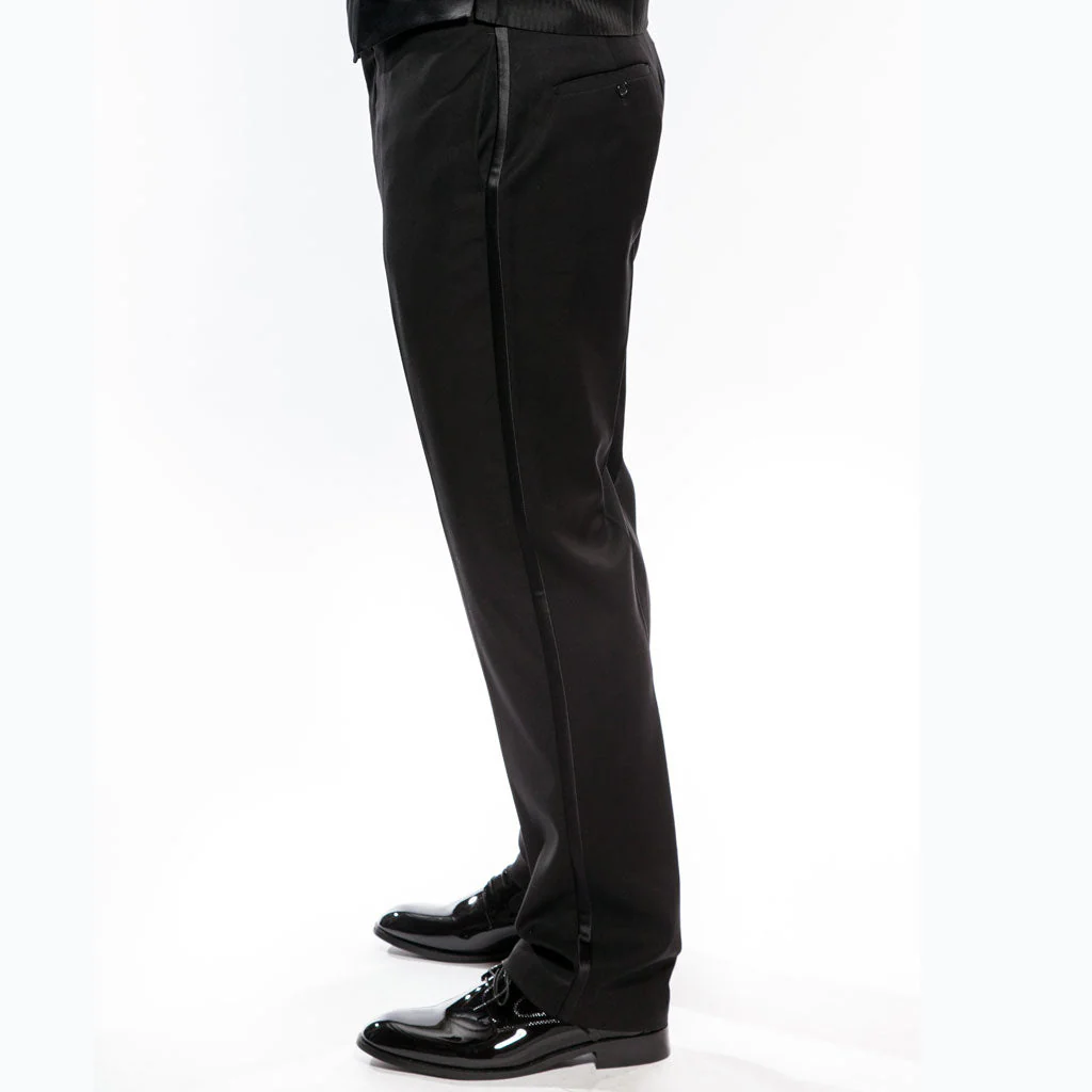 Regular Fit Black 2 Piece Tuxedo With Satin Lapel - Image 2