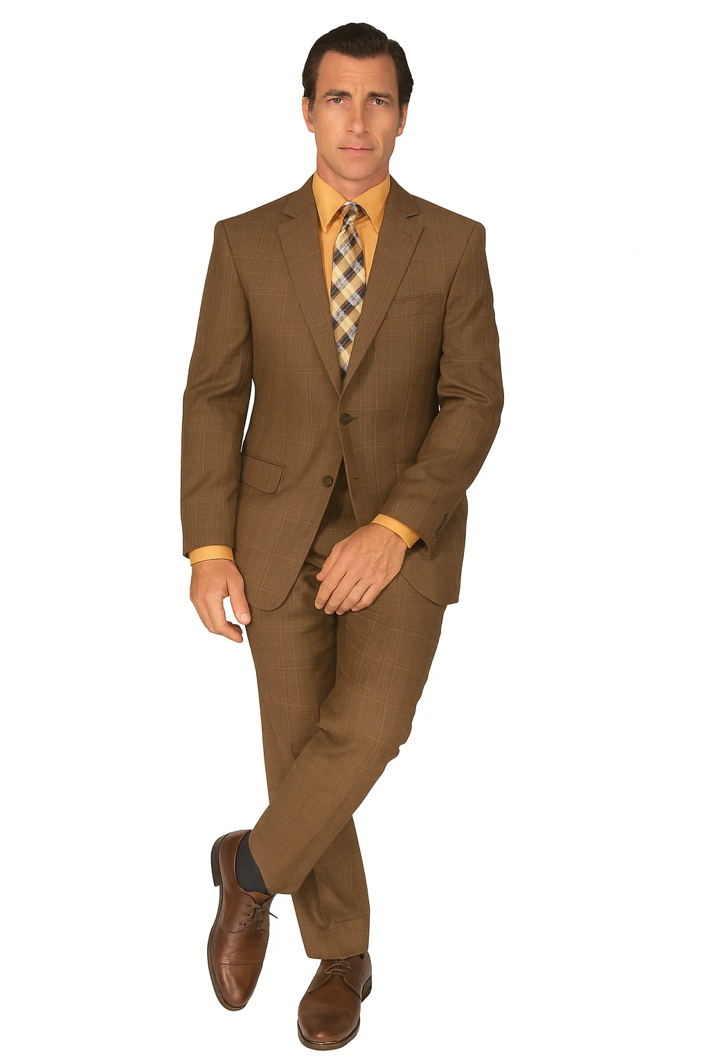 Renaissance Collection - Regular Fit 3 Piece Suit Chestnut - Image 4