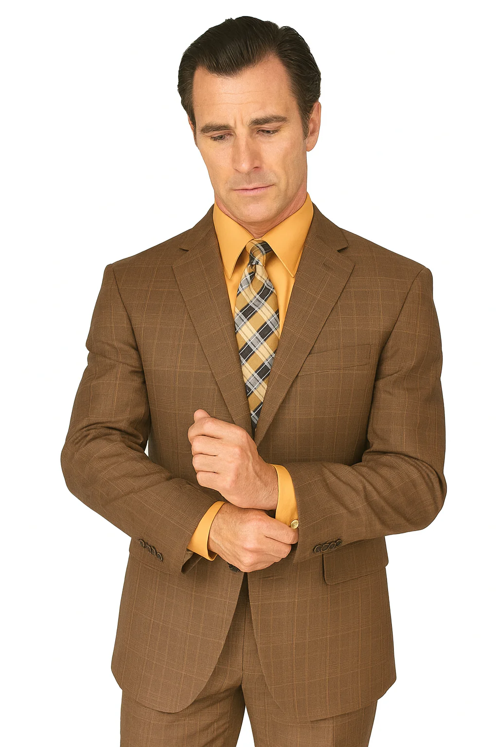 Renaissance Collection - Regular Fit 3 Piece Suit Chestnut - Image 7