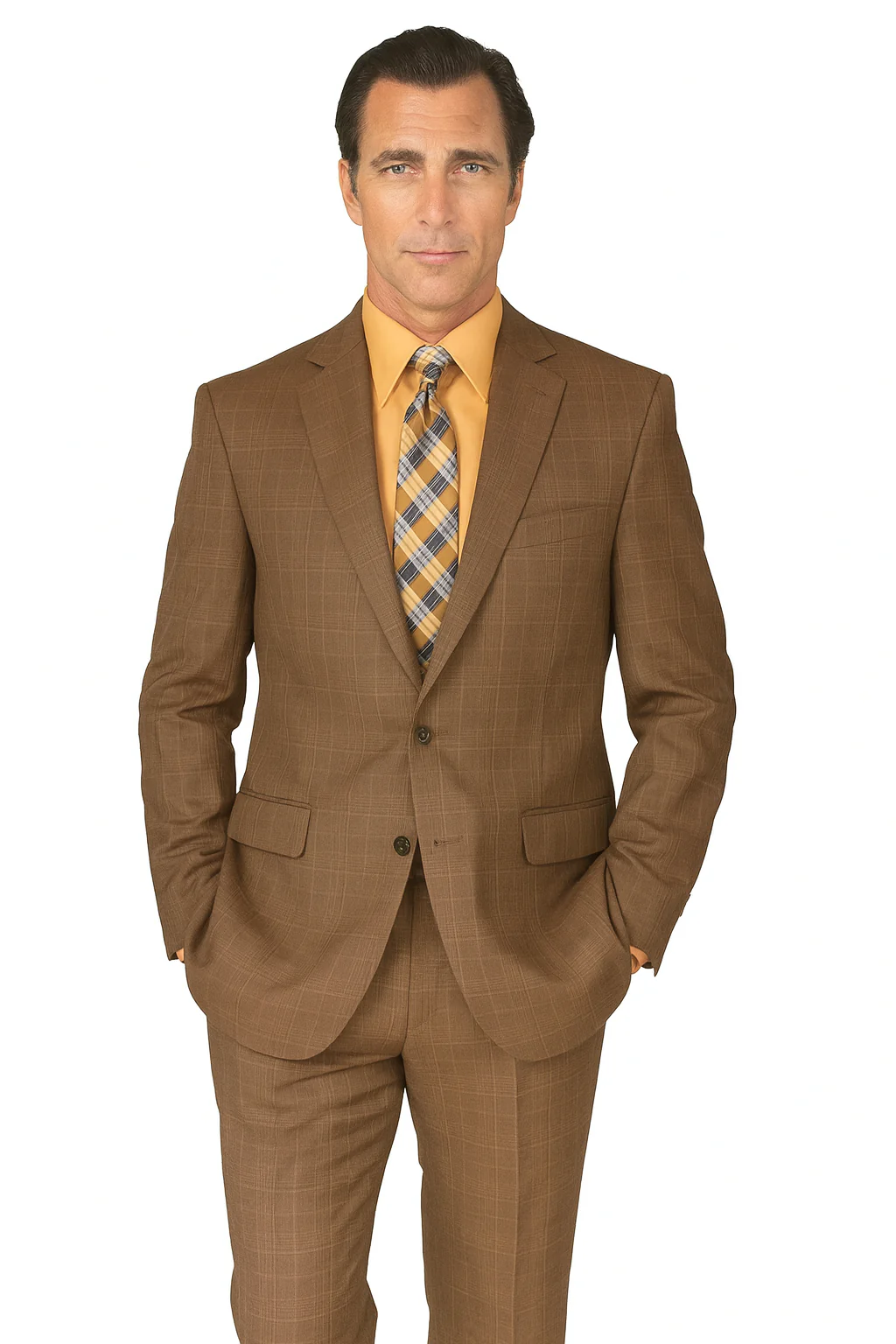 Renaissance Collection - Regular Fit 3 Piece Suit Chestnut - Image 8