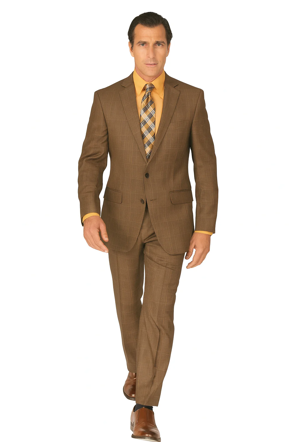 Renaissance Collection - Regular Fit 3 Piece Suit Chestnut - Image 9