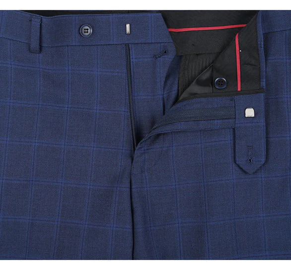 Renoir Clothing - Renoir Suit - Renoir Fashion - Performance 2-button Slim Fit Tonal Blue Windowpane Renoir Suit - Image 5
