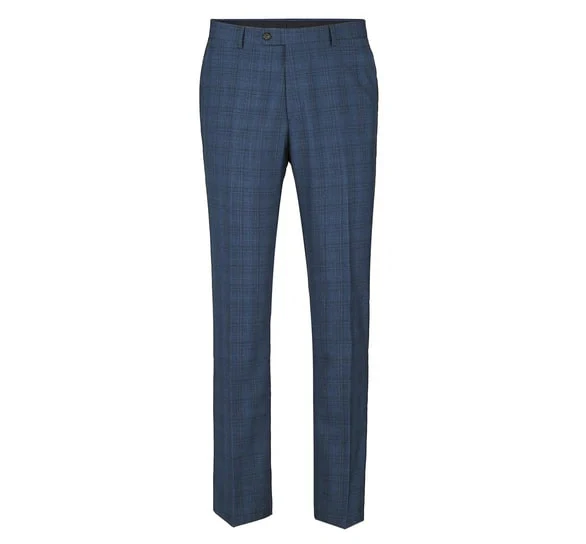 Renoir Clothing - Renoir Suit - Renoir Fashion - Performance 3-piece Classic Fit Blue Windowpane Check Renoir Suit - Image 6