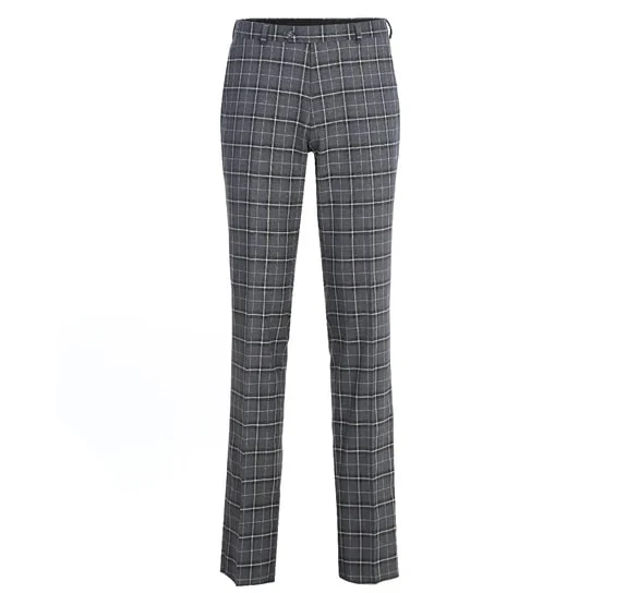 Renoir Clothing - Renoir Suit - Renoir Fashion - Stretch Performance 2-button Classic Fit Grey and White Check Renoir Suit - Image 10